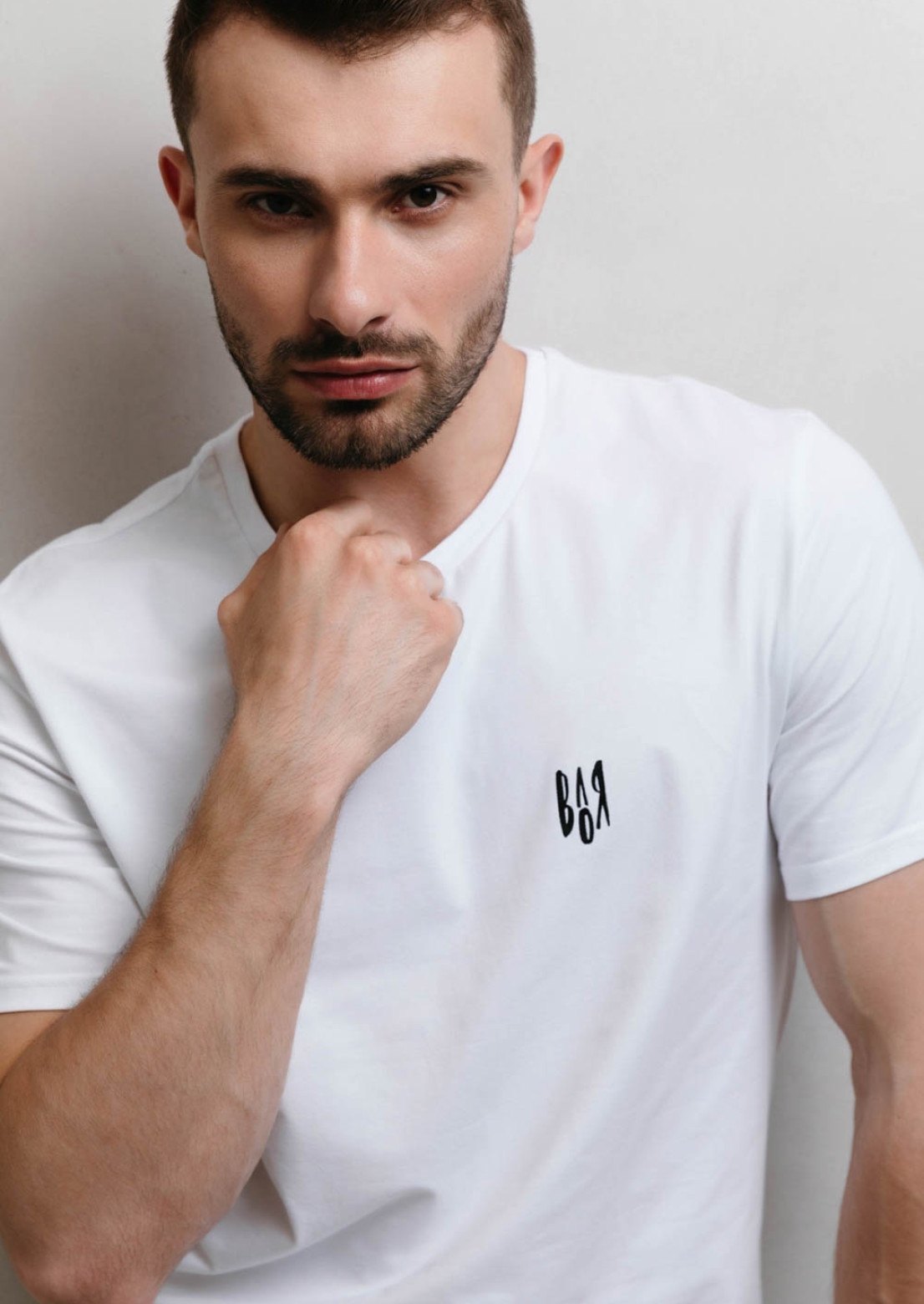 Men's white T-shirt "Воля"